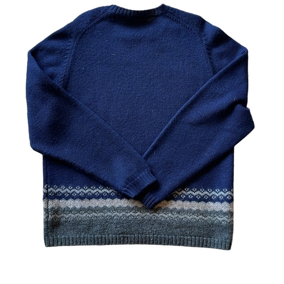 Oxford Fulham Men’s Large Navy Wool Crew Neck Sweater - Picture 3 of 4